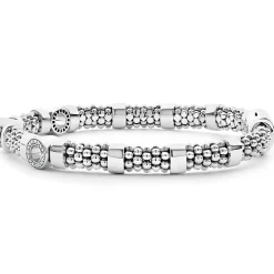 Sale LAGOS Three Station Diamond Circle Caviar Bracelet | 6Mm