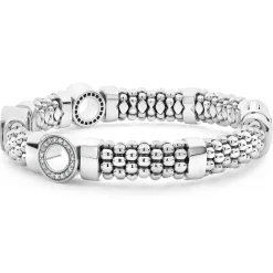 Hot LAGOS Three Station Diamond Circle Caviar Bracelet | 9Mm