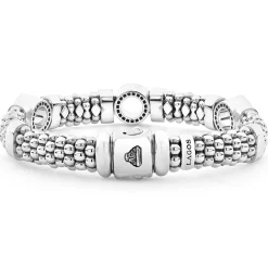Cheap LAGOS Three Station Diamond Circle Caviar Bracelet | 9Mm