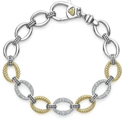 Clearance LAGOS Three Station Diamond Link Bracelet