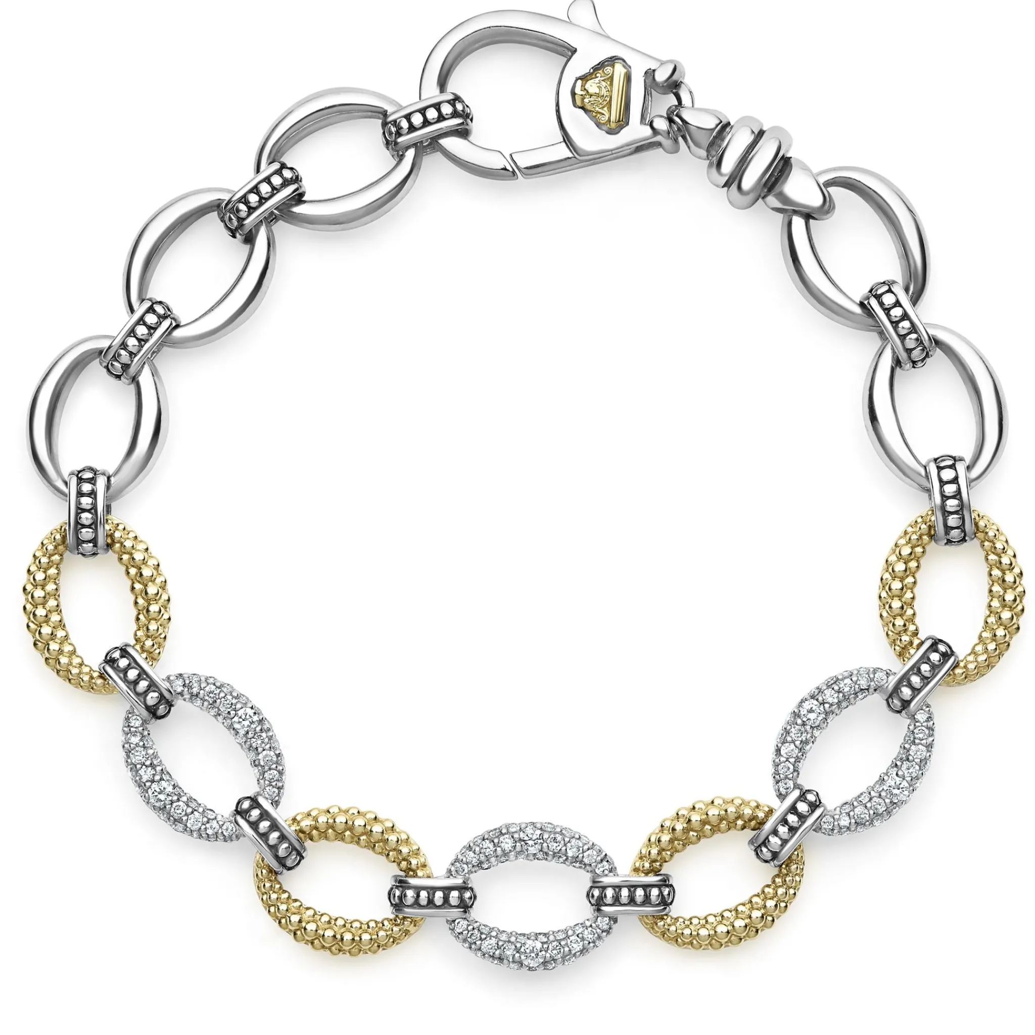 Clearance LAGOS Three Station Diamond Link Bracelet