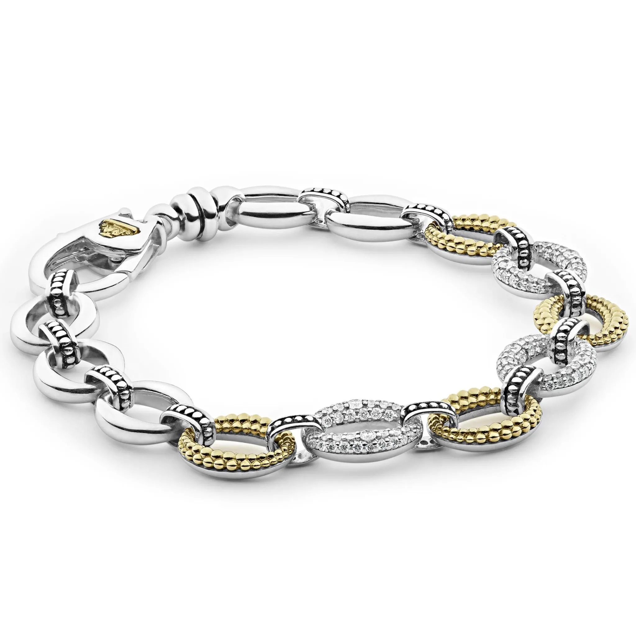 Clearance LAGOS Three Station Diamond Link Bracelet