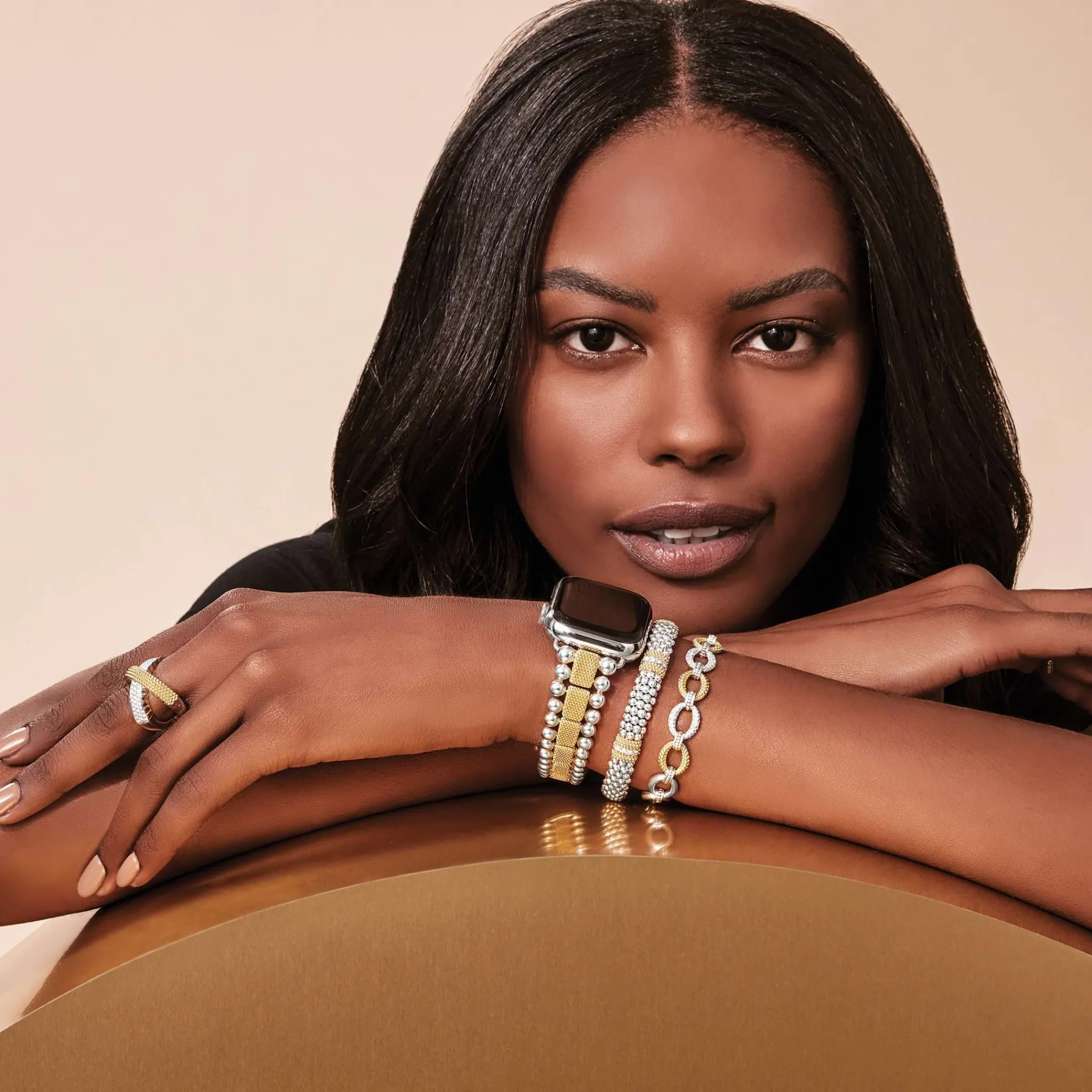 Clearance LAGOS Three Station Diamond Link Bracelet