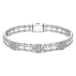 Fashion LAGOS Three Station Diamond Link Bracelet