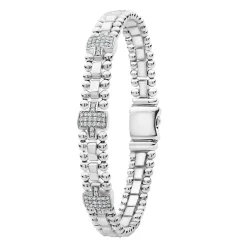 Fashion LAGOS Three Station Diamond Link Bracelet