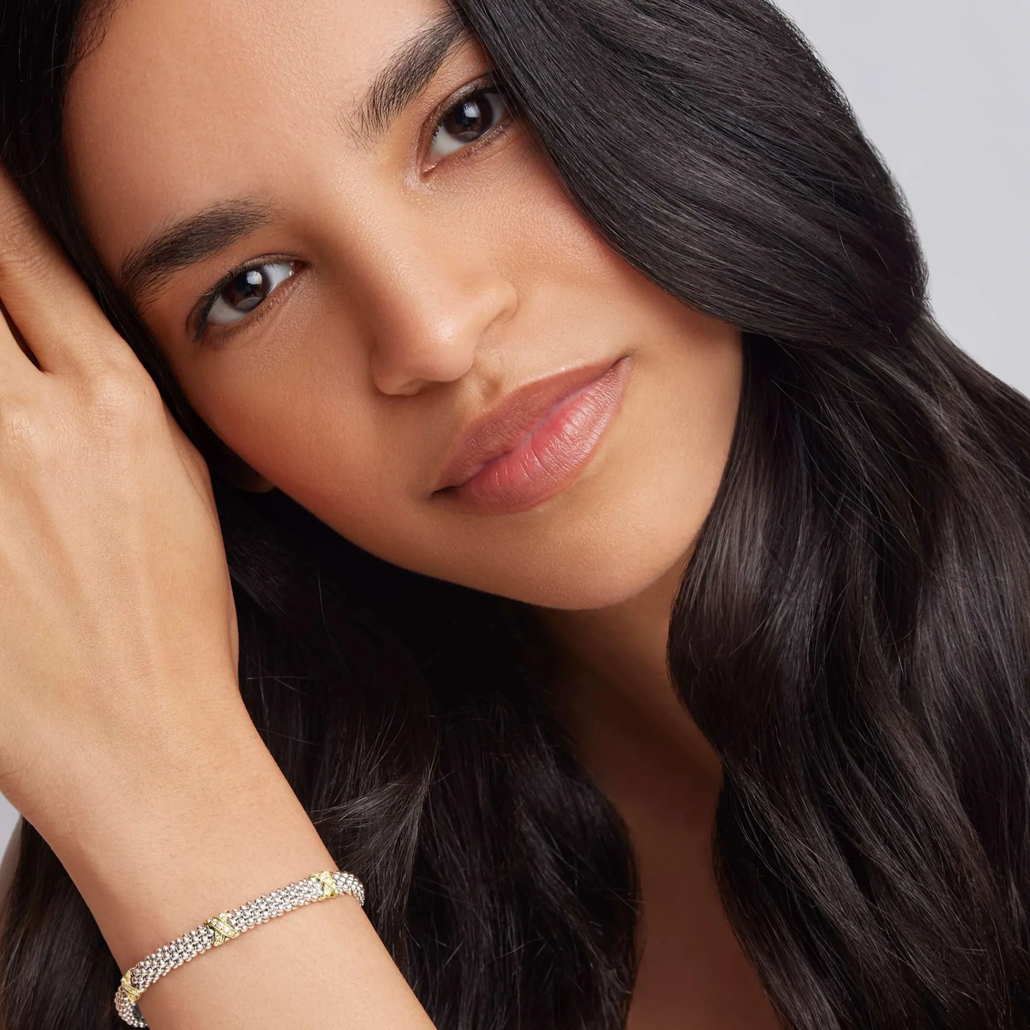 Best Sale LAGOS Three Station Gold X Diamond Caviar Bracelet | 6Mm
