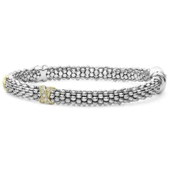 Online LAGOS Three Station Gold X Diamond Caviar Bracelet | 6Mm