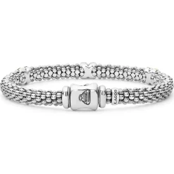 Online LAGOS Three Station Gold X Diamond Caviar Bracelet | 6Mm