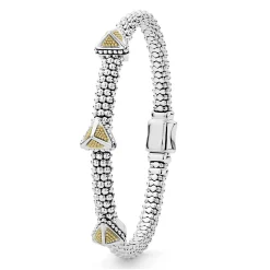 New LAGOS Three Station Pyramid Caviar Bracelet | 6Mm