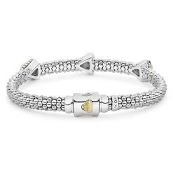 New LAGOS Three Station Pyramid Caviar Bracelet | 6Mm
