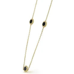 Discount LAGOS Three Station Round Onyx Necklace