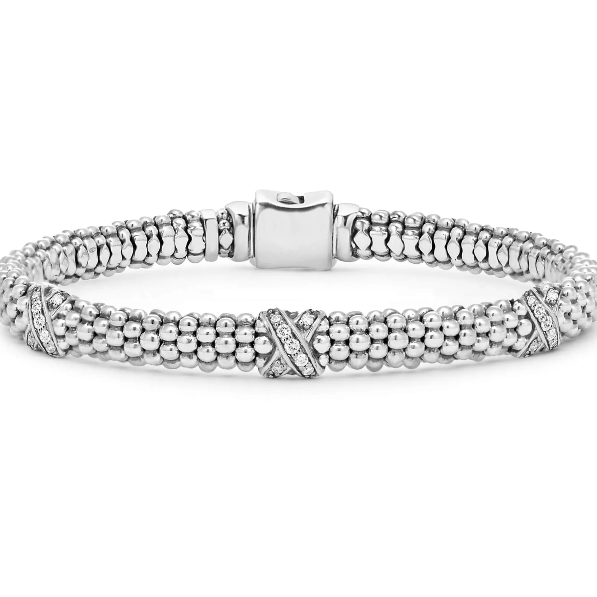 Flash Sale LAGOS Three Station Silver X Diamond Bracelet | 6Mm