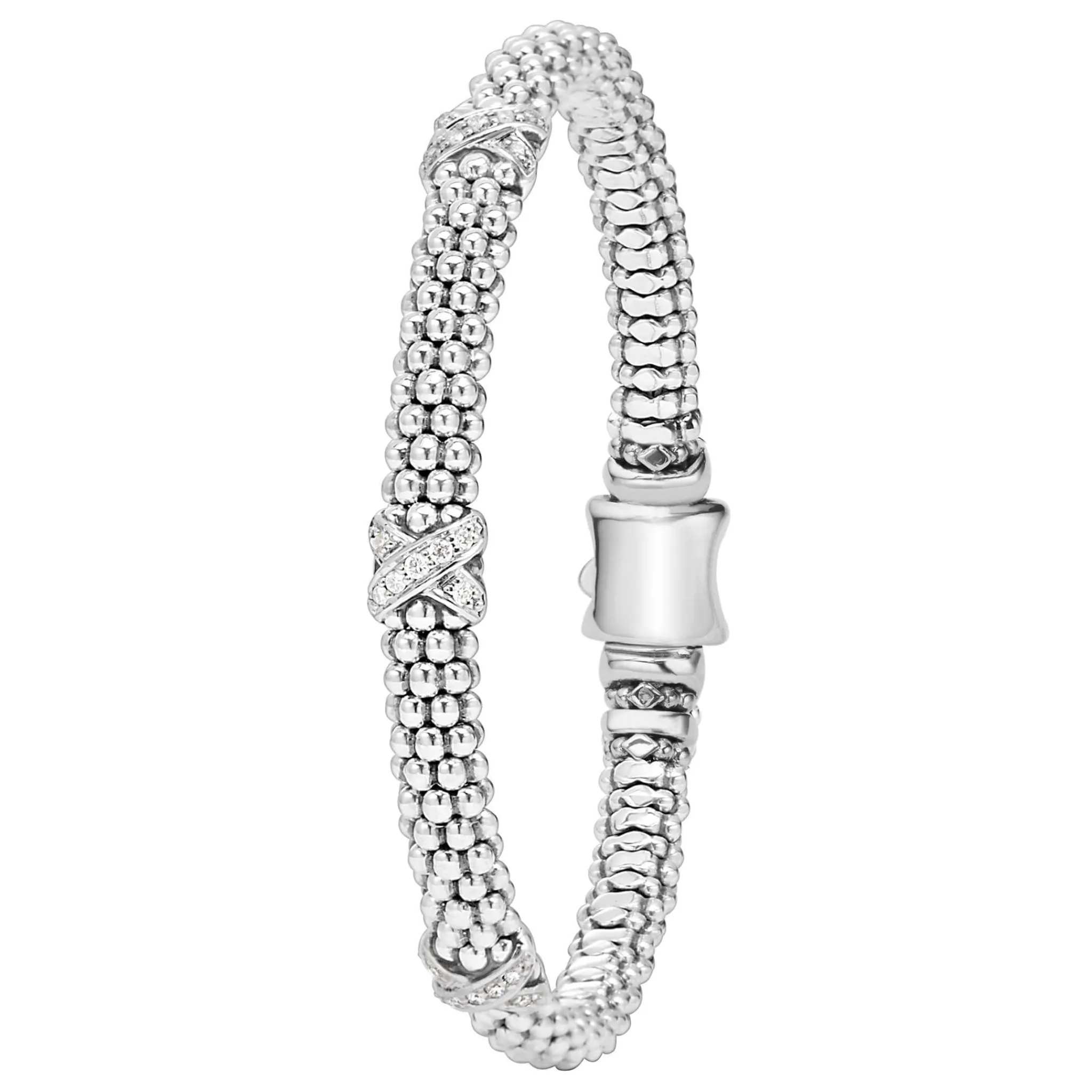 Flash Sale LAGOS Three Station Silver X Diamond Bracelet | 6Mm