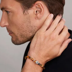 Hot LAGOS Tigereye Skull Bracelet