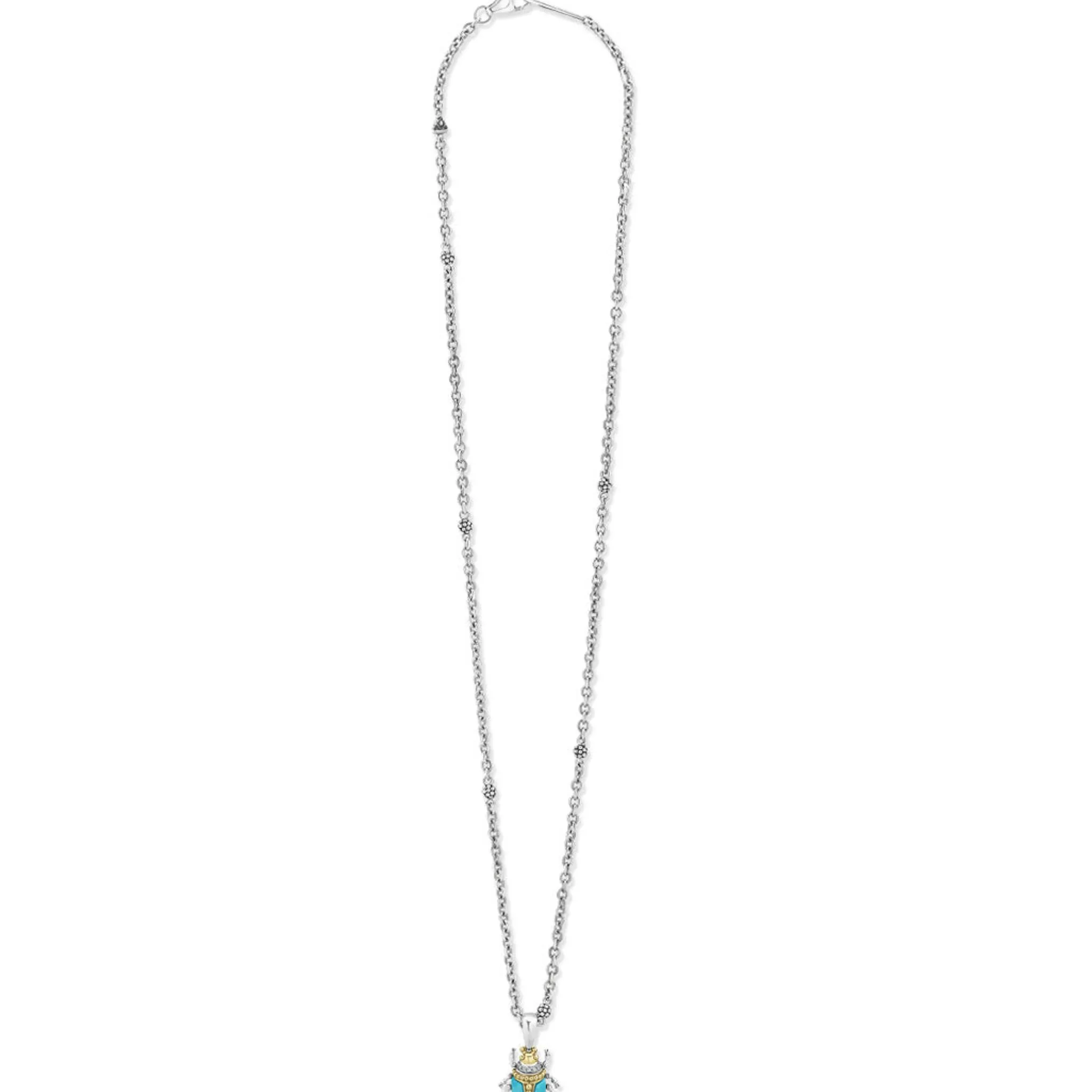 Fashion LAGOS Turquoise Beetle Diamond Pendant Necklace