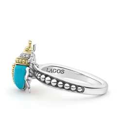 Hot LAGOS Turquoise Beetle Diamond Ring