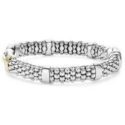 New LAGOS Two-Tone Caviar Buckle Bracelet | 9Mm
