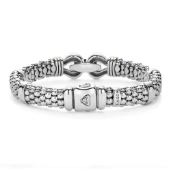 New LAGOS Two-Tone Caviar Buckle Bracelet | 9Mm