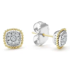 Store LAGOS Two-Tone Caviar Diamond Stud Earrings