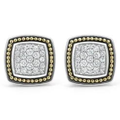 Store LAGOS Two-Tone Caviar Diamond Stud Earrings