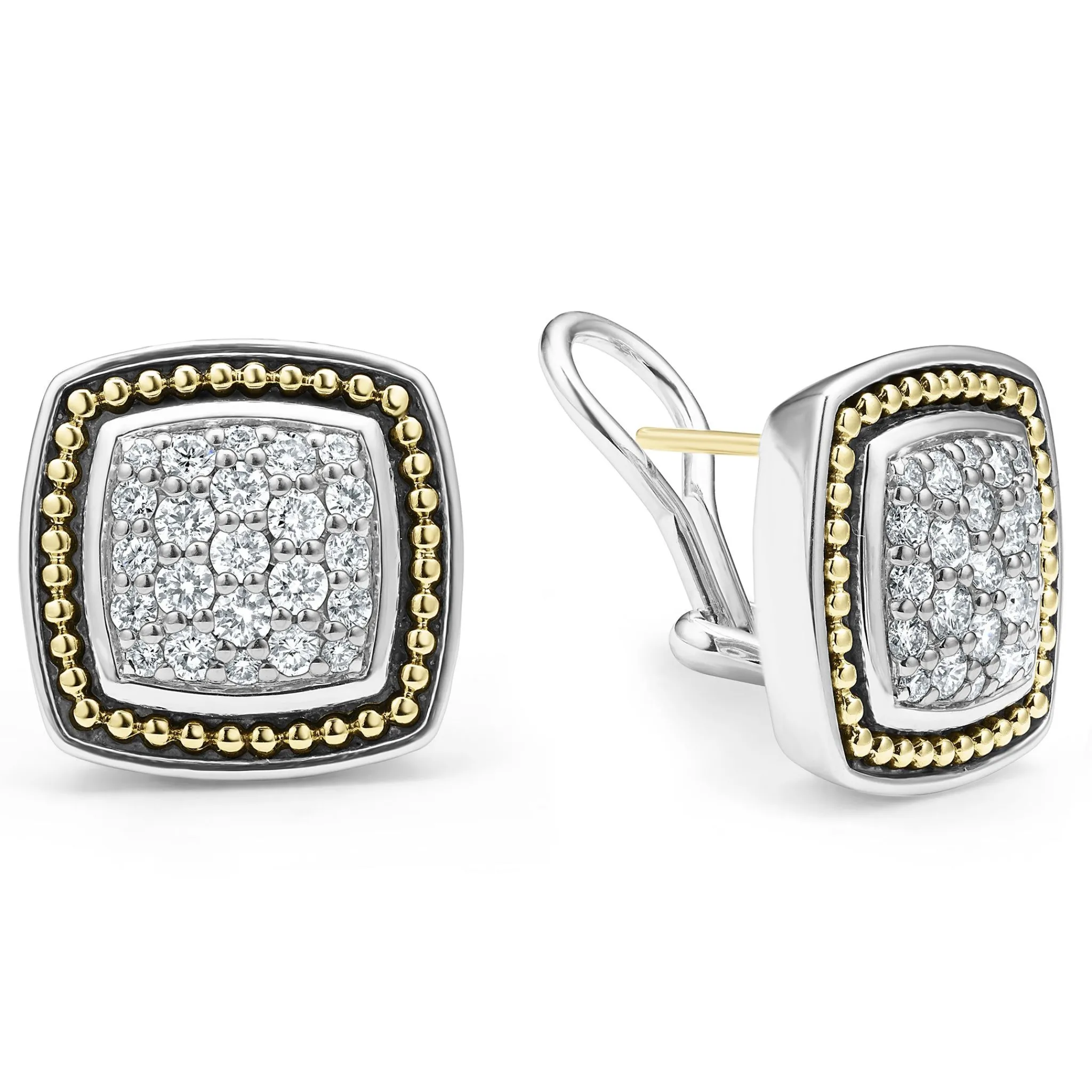 Best LAGOS Two-Tone Caviar Diamond Stud Earrings
