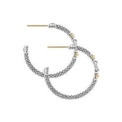 Fashion LAGOS Two-Tone Caviar Hoop Earrings
