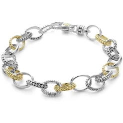 Best Sale LAGOS Two-Tone Caviar Link Bracelet