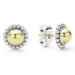 New LAGOS Two-Tone Caviar Stud Earrings