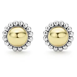 New LAGOS Two-Tone Caviar Stud Earrings