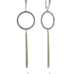 New LAGOS Two-Tone Circle Linear Drop Earrings