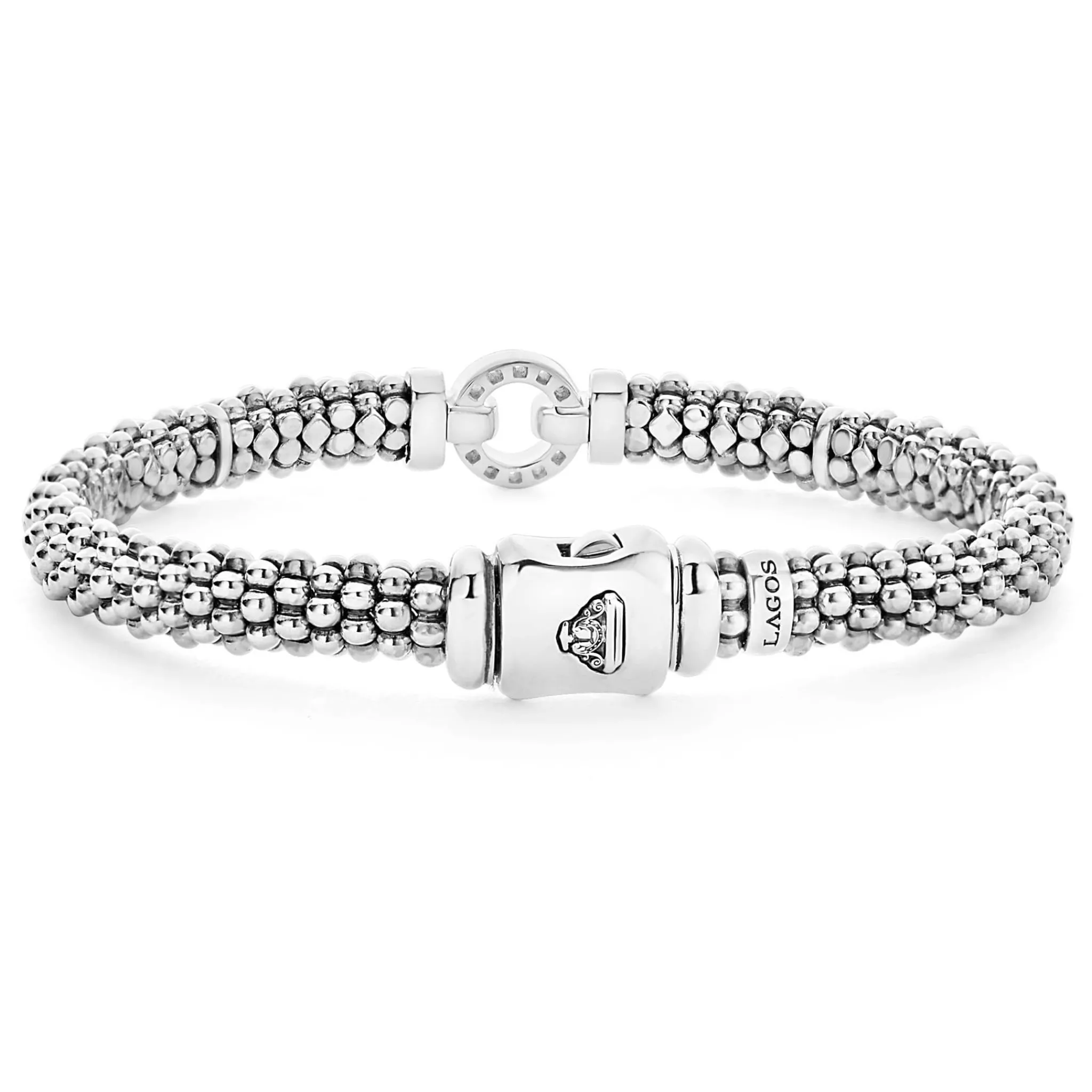 Cheap LAGOS Two-Tone Diamond Circle Caviar Bracelet | 6Mm