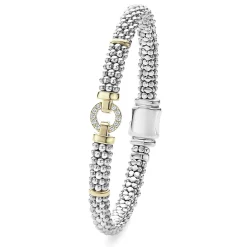 Clearance LAGOS Two-Tone Diamond Circle Caviar Bracelet | 6Mm