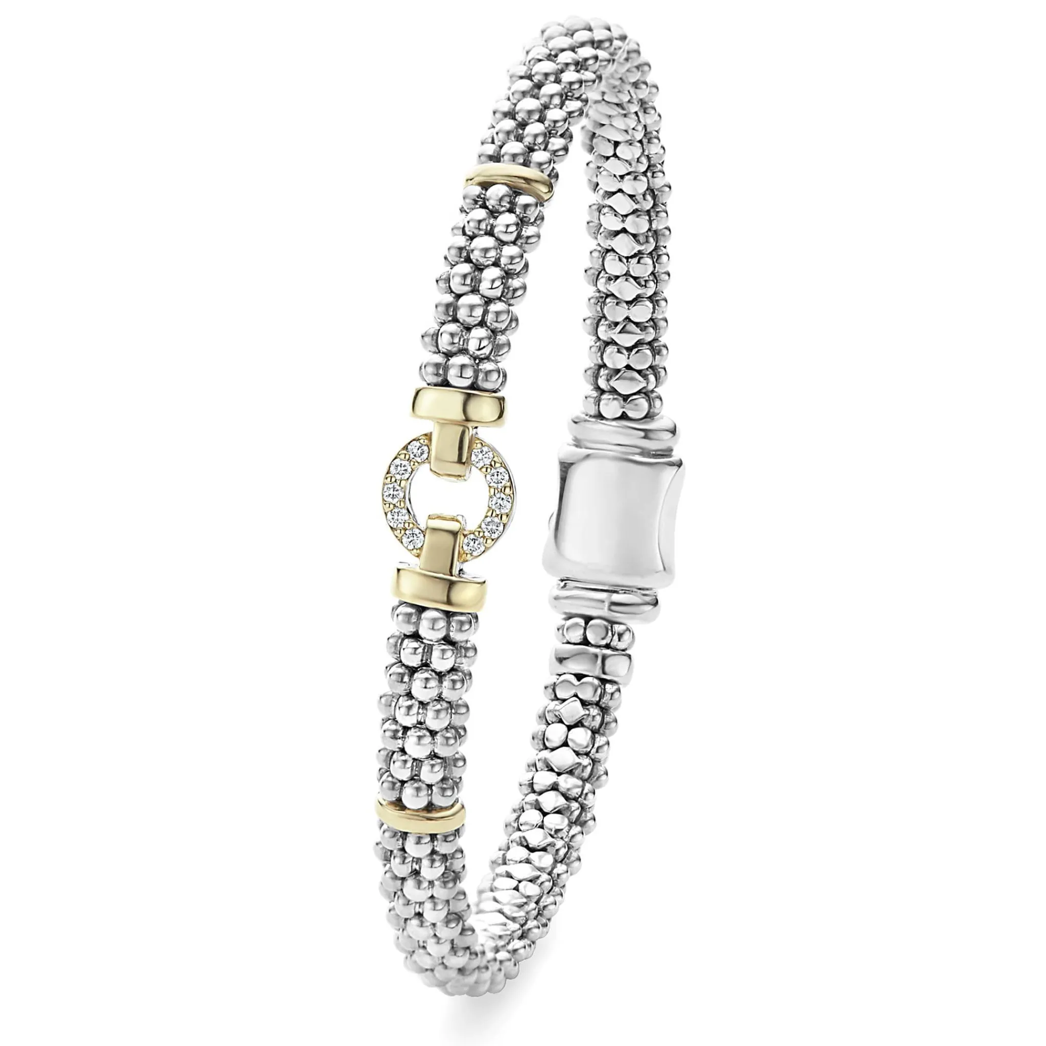 Clearance LAGOS Two-Tone Diamond Circle Caviar Bracelet | 6Mm