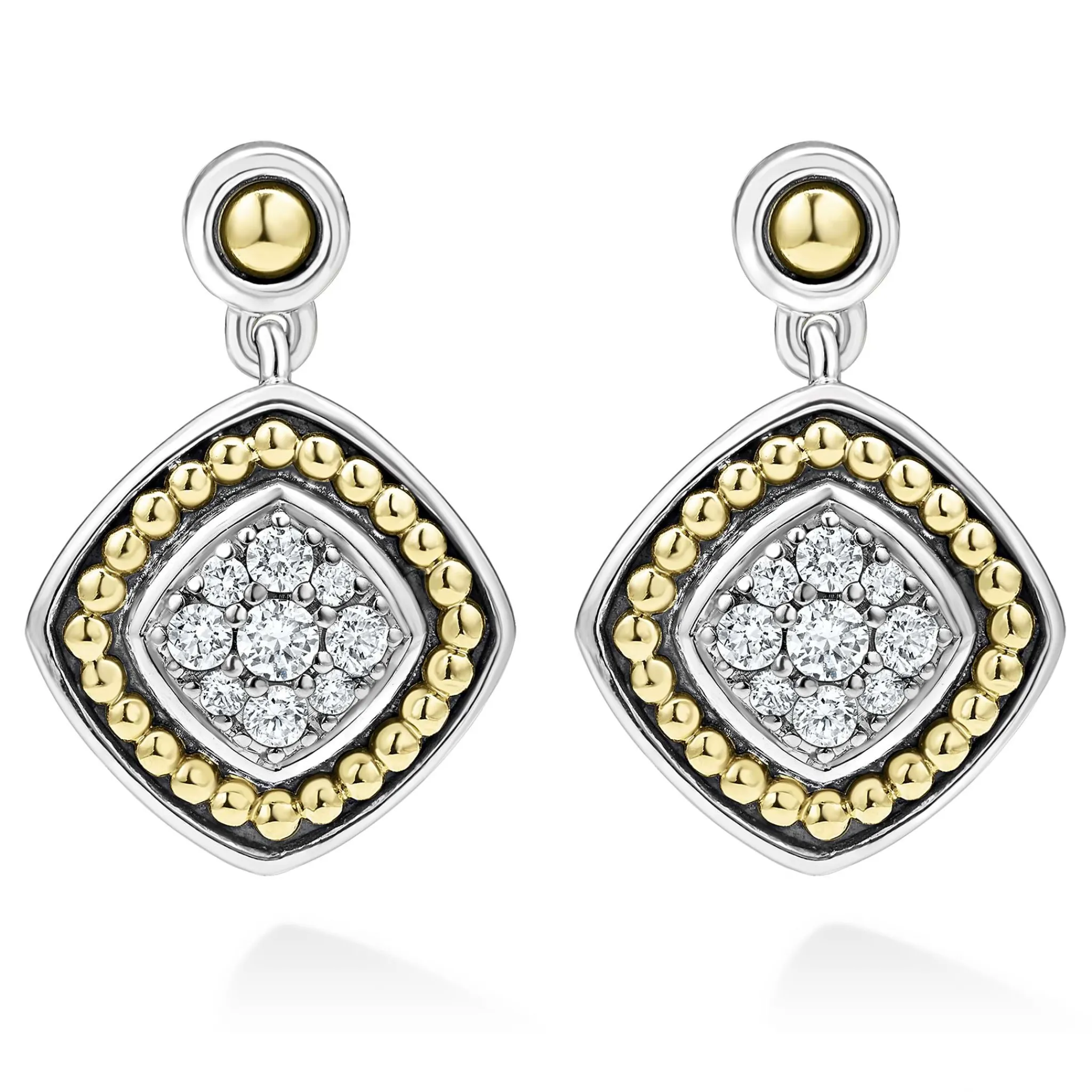 Clearance LAGOS Two-Tone Diamond Drop Earrings