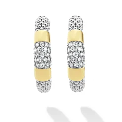 Flash Sale LAGOS Two-Tone Diamond Hoop Earrings