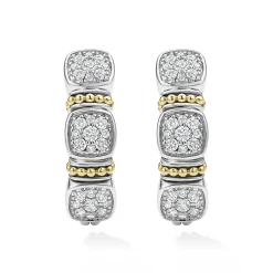 Fashion LAGOS Two-Tone Diamond Hoop Earrings