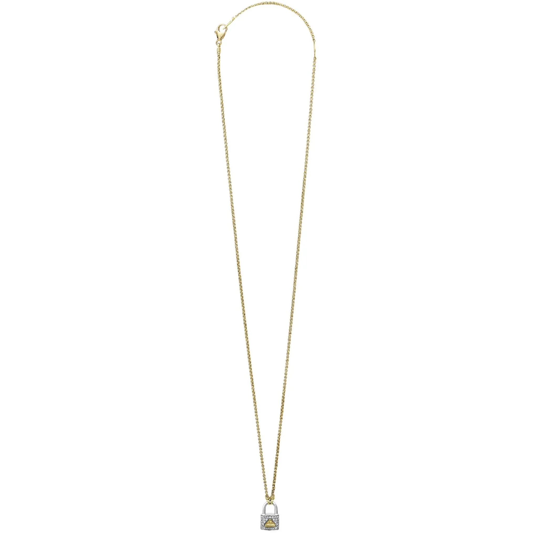 Cheap LAGOS Two-Tone Diamond Lock Necklace