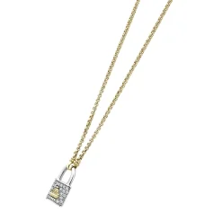 Cheap LAGOS Two-Tone Diamond Lock Necklace