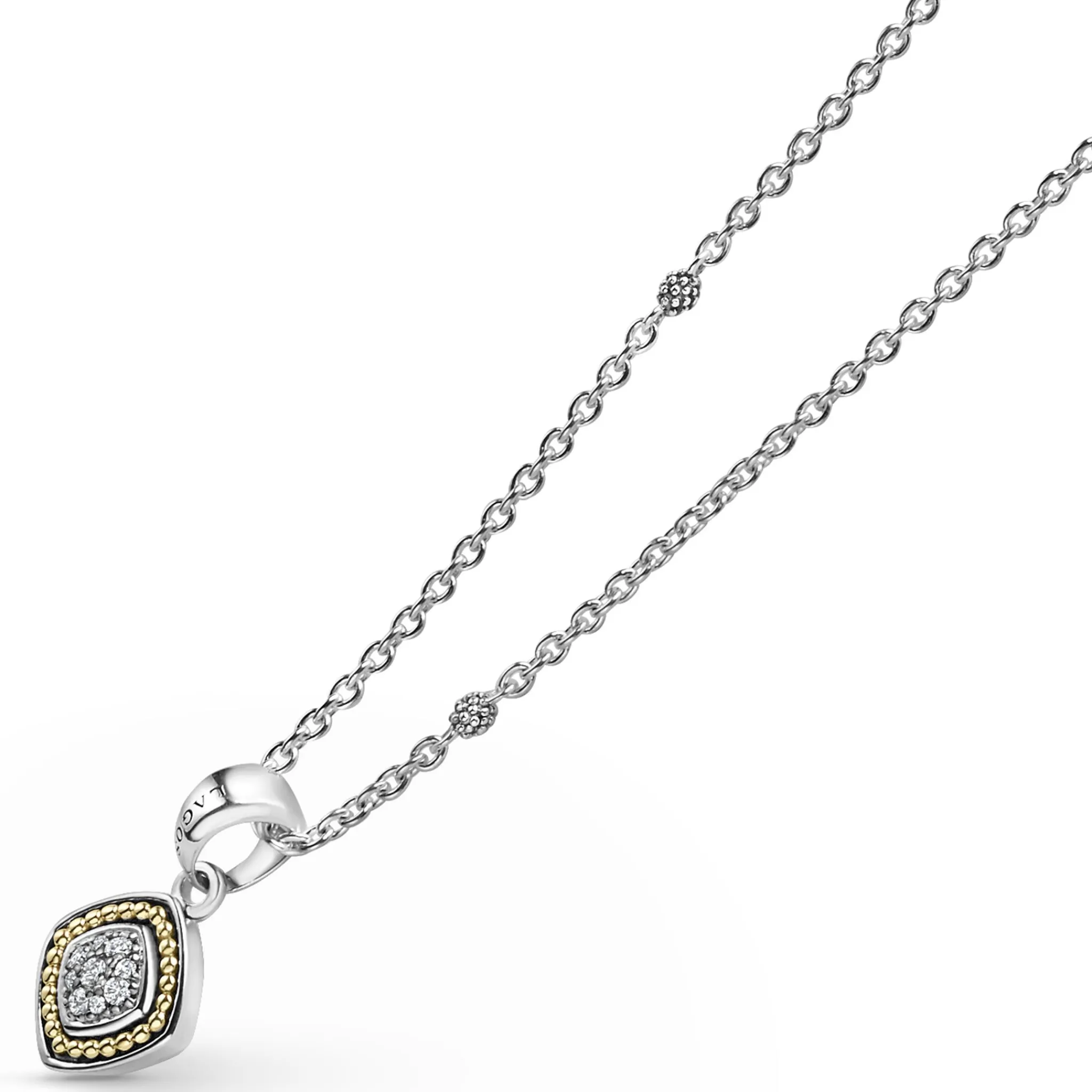 Discount LAGOS Two-Tone Diamond Pendant Necklace