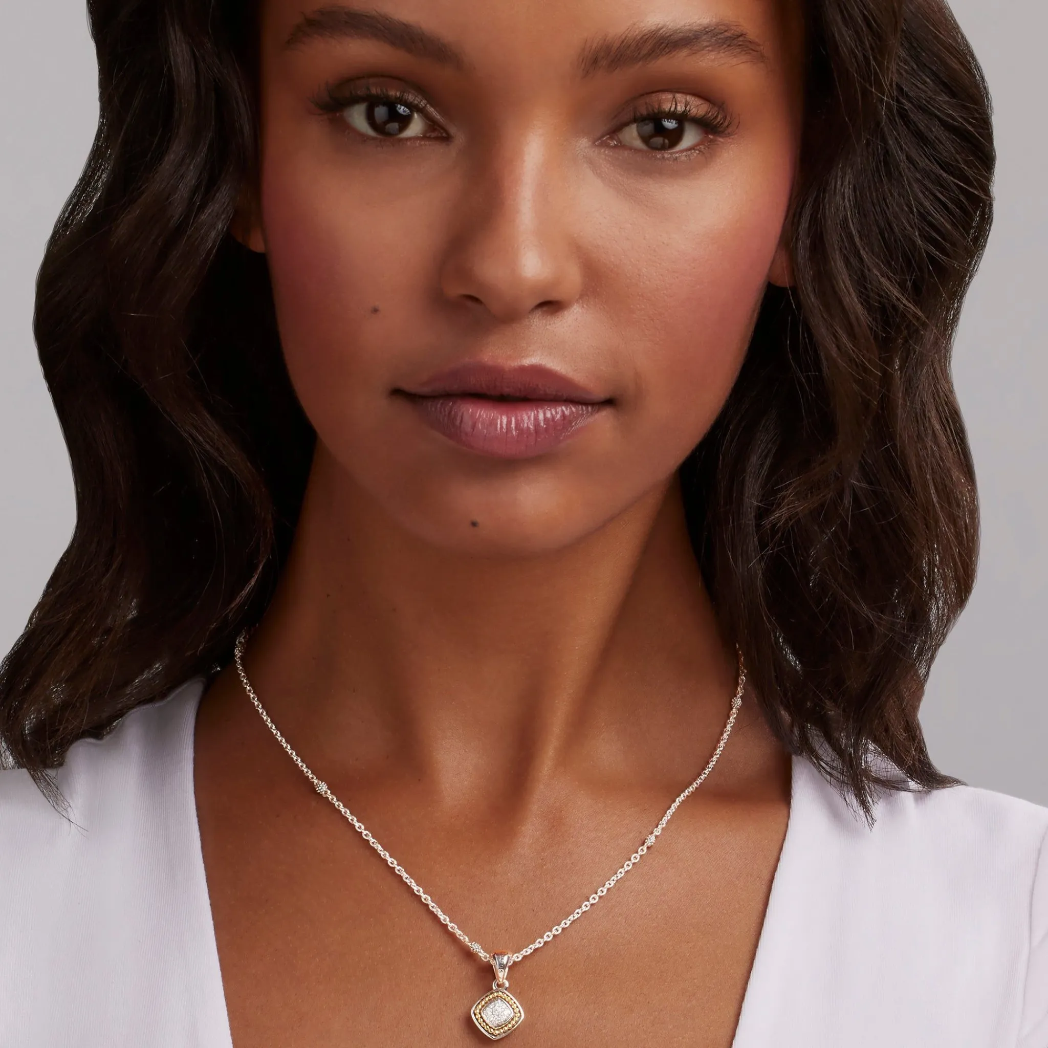 Discount LAGOS Two-Tone Diamond Pendant Necklace