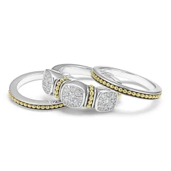 Cheap LAGOS Two-Tone Diamond Stacking Rings