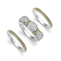 Cheap LAGOS Two-Tone Diamond Stacking Rings