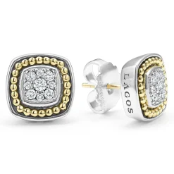 Online LAGOS Two-Tone Diamond Stud Earrings