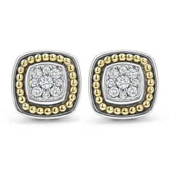 Online LAGOS Two-Tone Diamond Stud Earrings