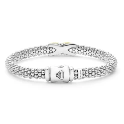 Shop LAGOS Two-Tone Diamond X Caviar Bracelet | 6Mm