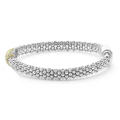 Hot LAGOS Two-Tone Diamond X Caviar Bracelet | 6Mm