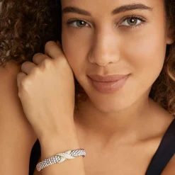 Cheap LAGOS Two-Tone Diamond X Caviar Bracelet | 9Mm