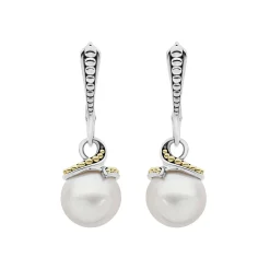 Store LAGOS Two-Tone Drop Pearl Earrings