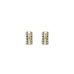 New LAGOS Two-Tone Flute Huggie Earrings
