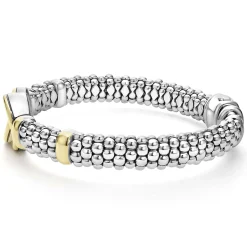 Best Sale LAGOS Two-Tone Interlocking Caviar Bracelet | 9Mm